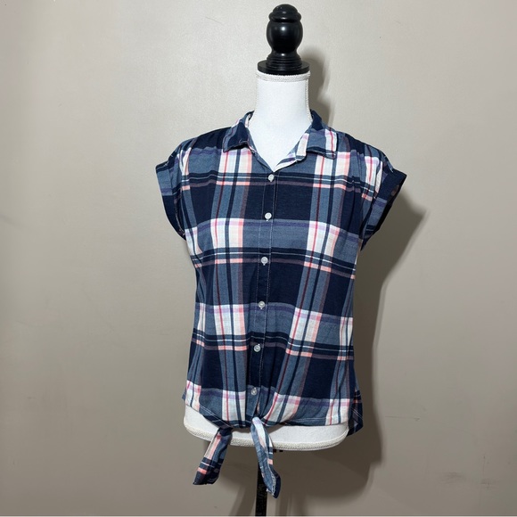 New York Laundry || Women's Plaid Sleeveless Bold Top size Small - Picture 3 of 7